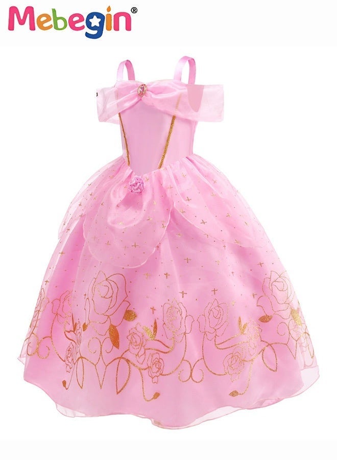 MEBEGIN Deluxe Princess Costume Set with 8PCS Accessaries, Fancy Elegant Off Shoulder Frock, Fairy Dress with Exquisite Decoration, Suitable for Party, Birthday, Funfair, Stage Performance, Cosplay and Any Other Special Occasions - Image 4